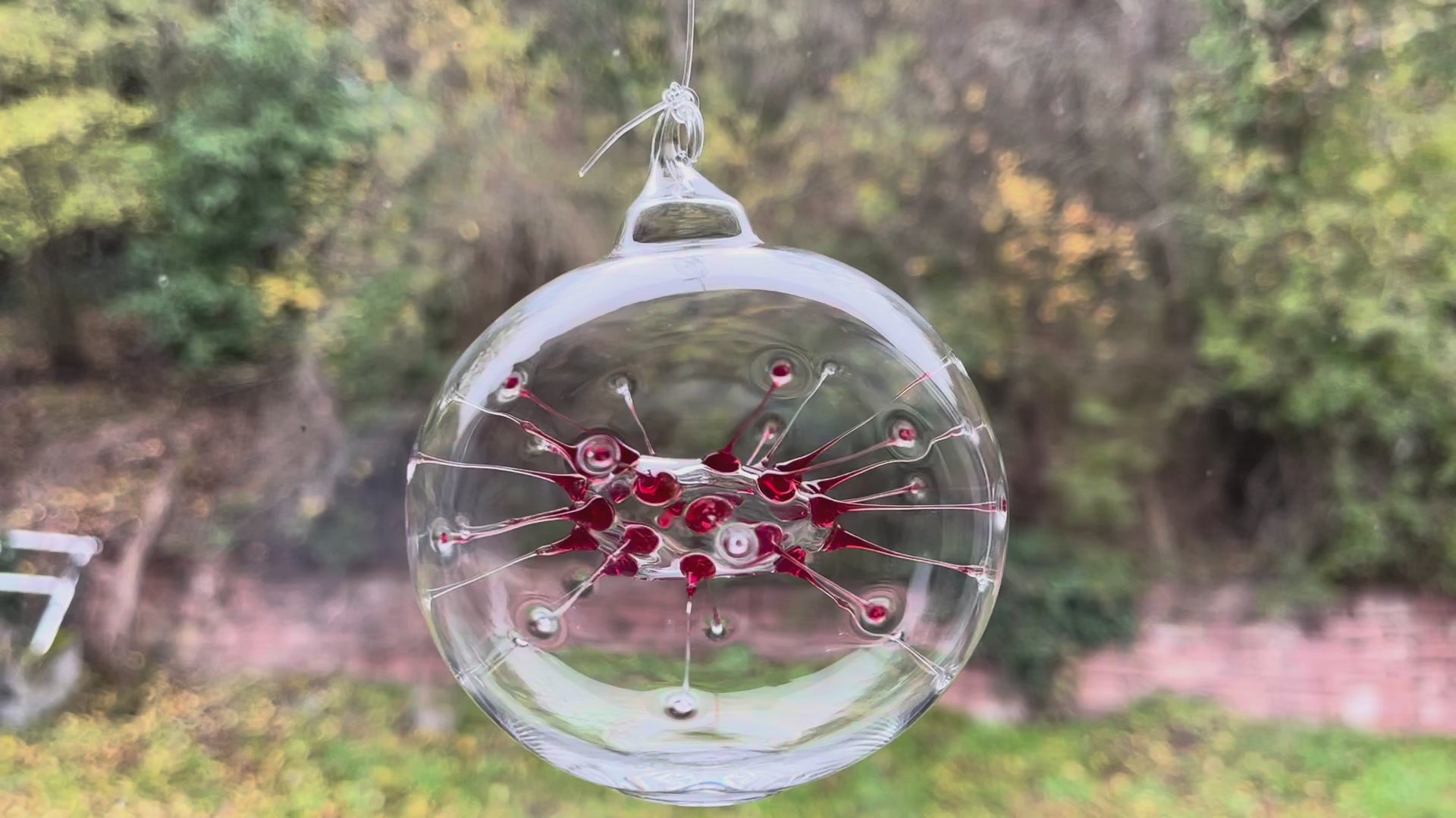 Witch Ball Red - handblown glass ornament